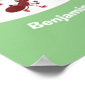 ハッピーレッドアリ氷スケートで滑る漫画 ポスター (角)