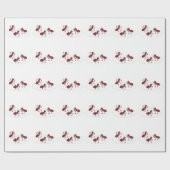 ハッピーレッドアリ氷スケートで滑る漫画 ラッピングペーパー (フラット)