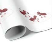 ハッピーレッドアリ氷スケートで滑る漫画 ラッピングペーパー (ロールコーナー)