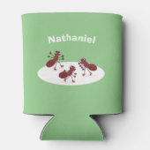 ハッピーレッドアリ氷スケートで滑る漫画 缶クーラー (裏面)