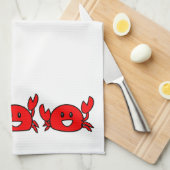 ハッピーレッドカニ キッチンタオル (四つ折り)