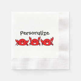 ハッピーレッドカニ スタンダードカクテルナプキン