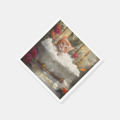 ハッピーレッドキャットインラグジュアリーバス – 子供の誕生日パーティー スタンダードカクテルナプキン (角)