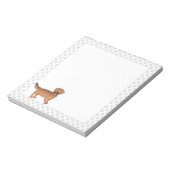 ハッピーレッドゴールデンレトリバーの肉足の漫画の犬 ノートパッド (回転)