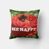 ハッピーレッドフラワー クッション (裏面)