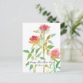 ハッピーレッドローズデー6月10日ナショナルホリデー ポストカード (スタンド正面)