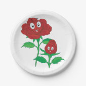 ハッピーレッドローズ ペーパープレート (正面)