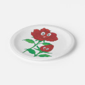ハッピーレッドローズ ペーパープレート (アングル)