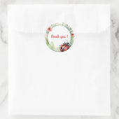 ハッピーレディバグ誕生日サンキューユア ラウンドシール (バッグ)