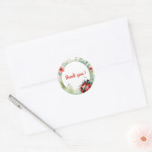 ハッピーレディバグ誕生日サンキューユア ラウンドシール (封筒)