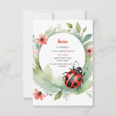 ハッピーレディバグ誕生日招待状 招待状 (正面)