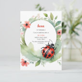 ハッピーレディバグ誕生日招待状 招待状 (スタンド正面)