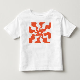 ハッピーレトロデイジーインオレンジ&ホワイト トドラーTシャツ