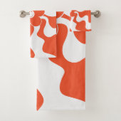 ハッピーレトロデイジーインオレンジ&ホワイト バスタオルセット (インサイチュ)