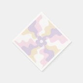 ハッピーレトロデイジー – パステルピンク、イエロー、パープル スタンダードカクテルナプキン (角)