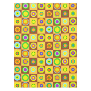 ハッピーレトロモダン水玉模様サークル1970年代 テーブルクロス