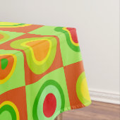 ハッピーレトロモダン水玉模様サークルOp Art 1970s テーブルクロス (インサイチュ)