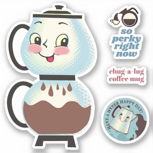 ハッピーレトロヴィンテージポット浸透器 シール (正面)