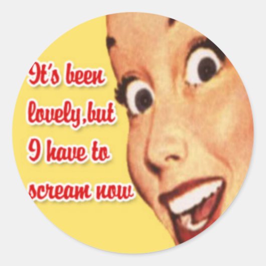 ハッピーレトロ主婦ステッカー4 ラウンドシール (正面)