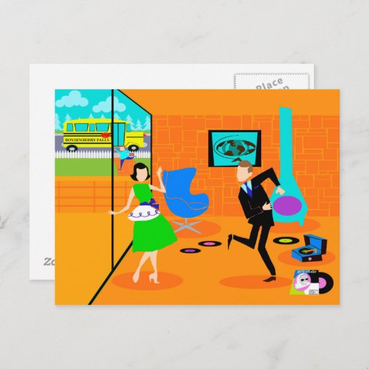 ハッピーレトロ親はがき ポストカード (正面/裏面)