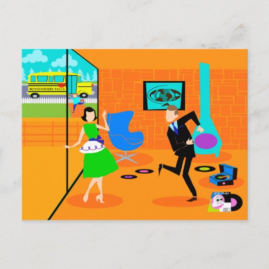 ハッピーレトロ親はがき ポストカード (正面)