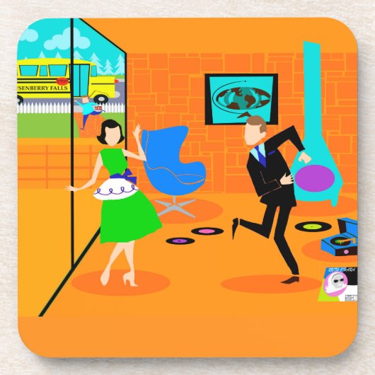 ハッピーレトロ親コルクコースター コースター (正面)