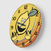 ハッピーレモン顔 ラージ壁時計 (傾斜)