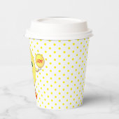 ハッピーレモン&イエロー水玉模様 紙コップ (左)