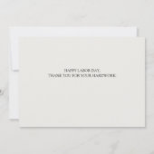 ハッピーレーバーデー愛国的USA国旗のホリデーカード サンキューカード (裏面)