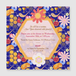 ハッピーロシュハシャナユダヤ年新年フローラ磁石