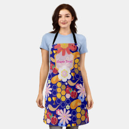 ハッピーロシュハシャナユダヤ正月の花柄 エプロン