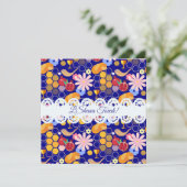 ハッピーロシュハシャナユダヤ正月の花柄 カード (スタンド正面)