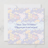 ハッピーロシュハシャナユダヤ正月の花柄 カード (裏面)