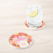 ハッピーロシュハシャナユダヤ正月の花柄 コースター (側面)