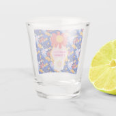 ハッピーロシュハシャナユダヤ正月の花柄 ショットグラス (裏面)