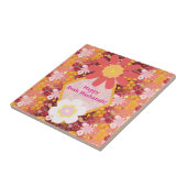 ハッピーロシュハシャナユダヤ正月の花柄 タイル (側面)