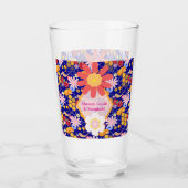 ハッピーロシュハシャナユダヤ正月の花柄 タンブラーグラス (正面)