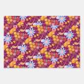 ハッピーロシュハシャナユダヤ正月の花柄 ラッピングペーパーシート (正面2)