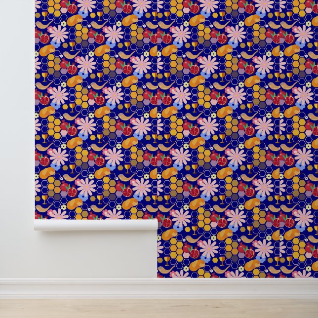 ハッピーロシュハシャナユダヤ正月の花柄 壁紙 (アプリケーション)