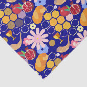 ハッピーロシュハシャナユダヤ正月の花柄 薄葉紙 (詳細)