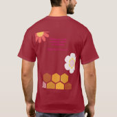 ハッピーロシュハシャナユダヤ正月の花柄 Tシャツ (裏面)