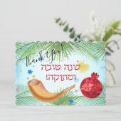 ハッピーロシュハシャナ ユダヤの新年 ハニー＆アップル サンキューカード (スタンド正面)
