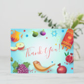 ハッピーロシュハシャナ ユダヤの新年 ハニー&アップル サンキューカード (スタンド正面)