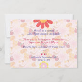 ハッピーロシュハシャナ ユダヤ教新年 フラワーパターン 招待状 (裏面)