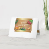 ハッピーロシュ・ハサナユダヤ新年蜂蜜&アップル サンキューカード (裏面)