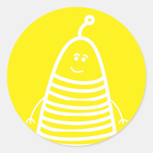 ハッピーロボット感情ステッカー！ ラウンドシール (正面)