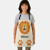 ハッピーローリングライオン顔 – キュートサファリアニマル エプロン (インサイチュ)