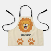 ハッピーローリングライオン顔 – キュートサファリアニマル エプロン (正面)