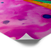 ハッピーロ熱狂するデシアンのリッジバックドッグポートレートアート ポスター (角)