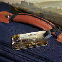 ハッピーワインをテーマにした応援ラゲージタグ